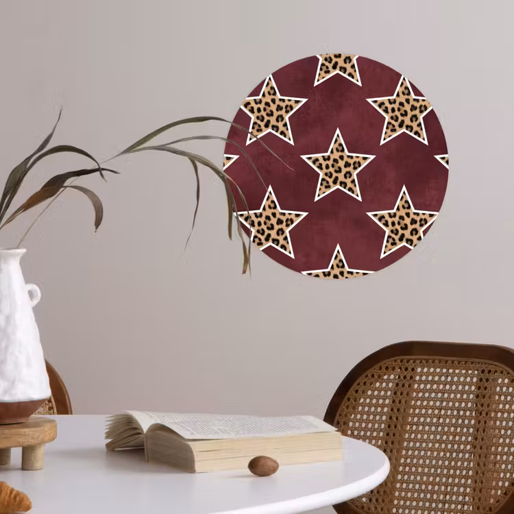 Behangcirkel - Sterren - Luipaardprint - Rood — 4