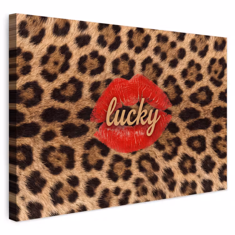 Buiten canvas - Dierenprint - Lippen - Rood — 1
