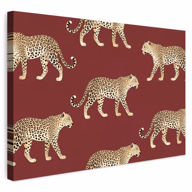 Buiten canvas - Katten - Patroon - Rood — 1