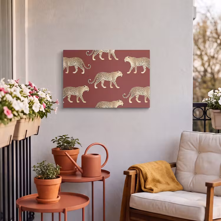 Buiten canvas - Katten - Patroon - Rood — 3