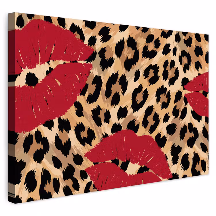Buiten canvas - Kusafdruk - Dierenprint - Rood — 1