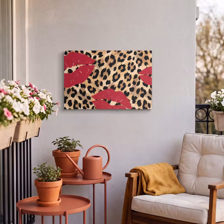 Buiten canvas - Kusafdruk - Dierenprint - Rood — 3