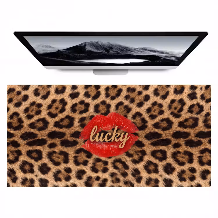 Bureau onderlegger - Dierenprint - Lippen - Rood — 1