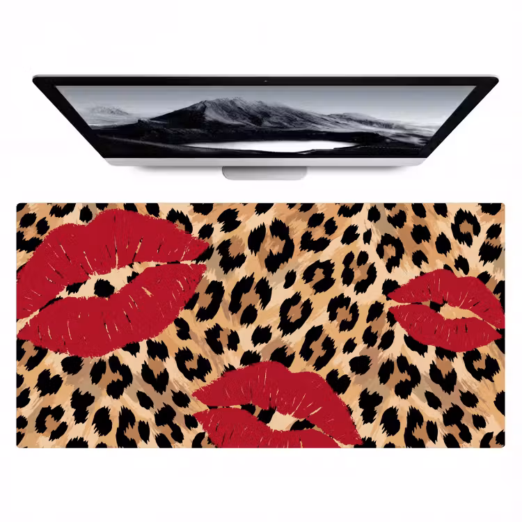 Bureau onderlegger - Kusafdruk - Dierenprint - Rood — 1