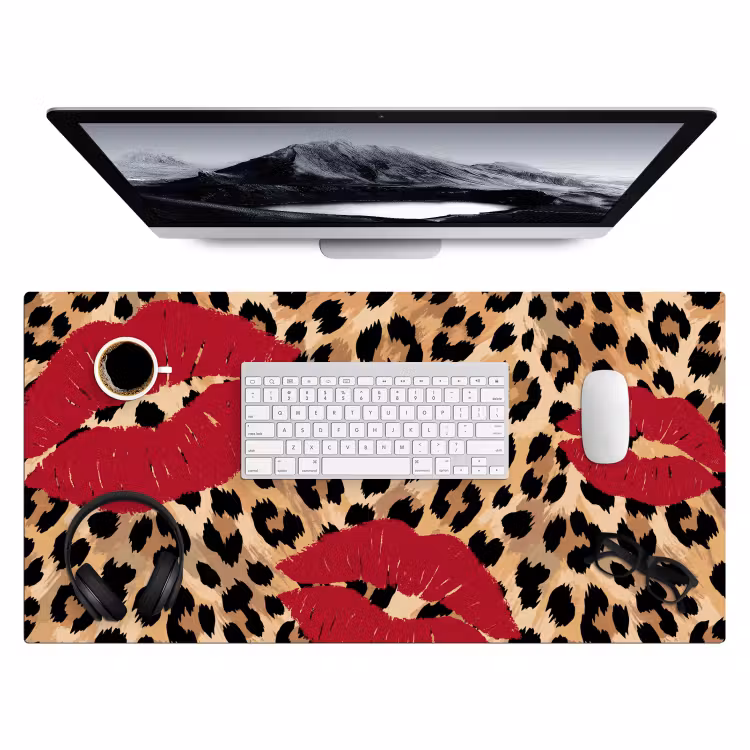 Bureau onderlegger - Kusafdruk - Dierenprint - Rood — 4