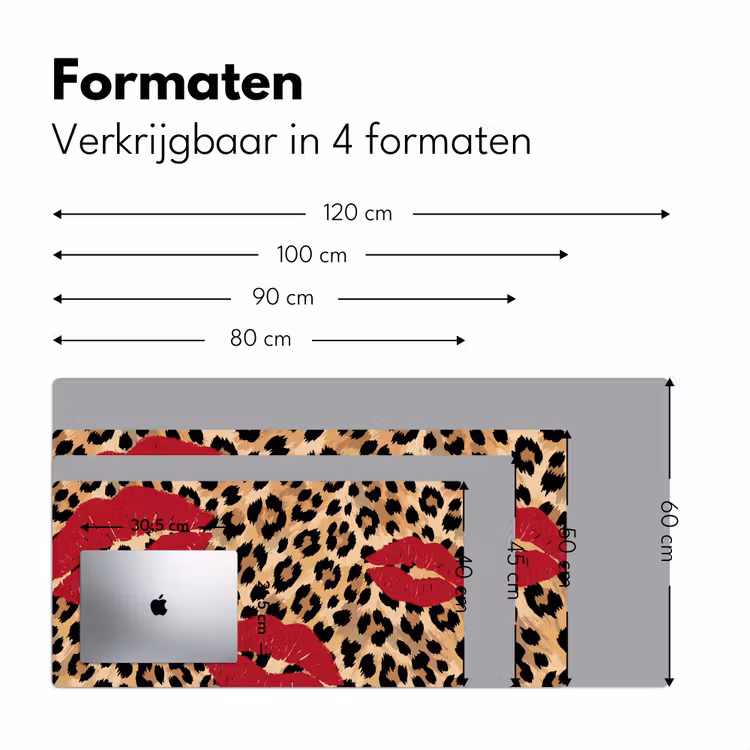 Bureau onderlegger - Kusafdruk - Dierenprint - Rood — 8