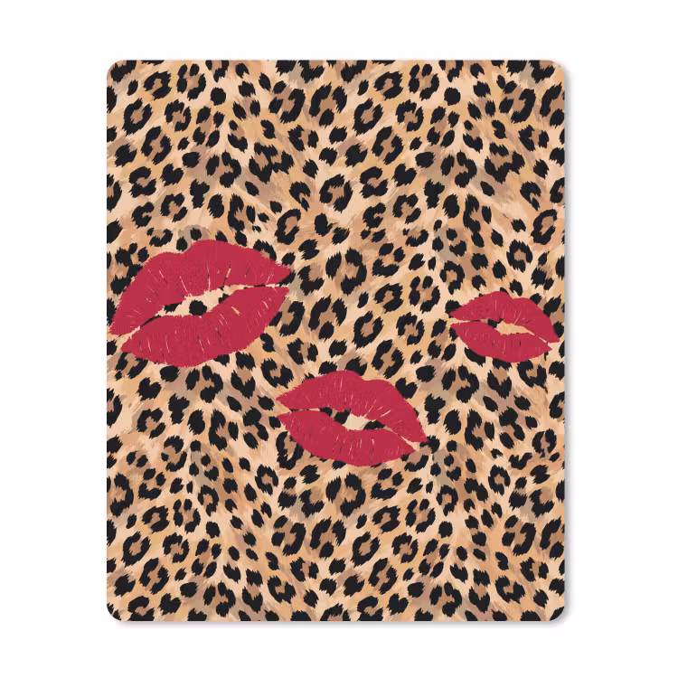 Muismat - Kusafdruk - Dierenprint - Rood — 1