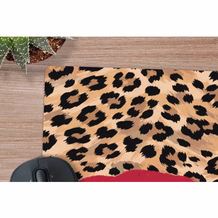 Muismat - Kusafdruk - Dierenprint - Rood — 5