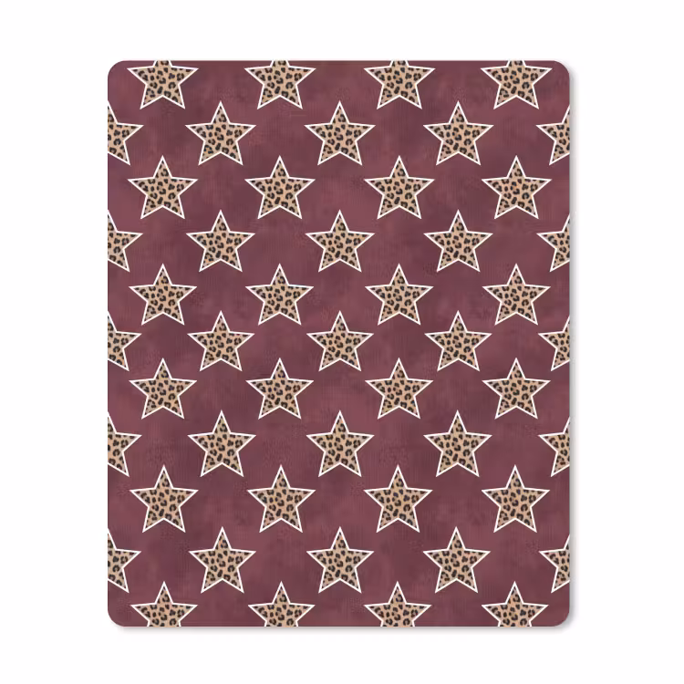 Muismat - Sterren - Luipaardprint - Rood — 1