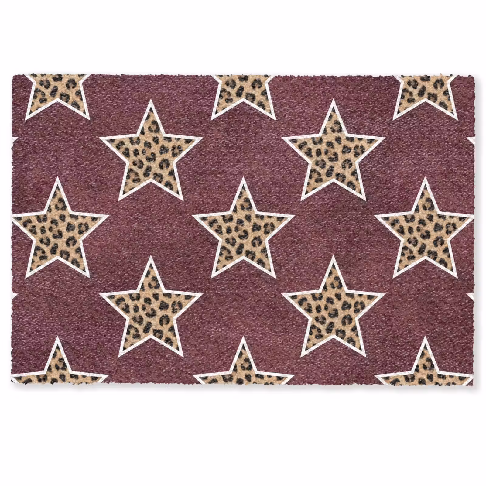 Deurmat - Sterren - Luipaardprint - Rood — 1