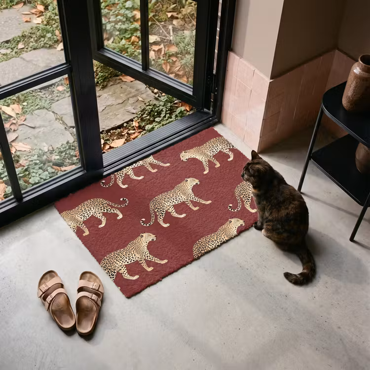 Deurmat - Katten - Patroon - Rood — 2