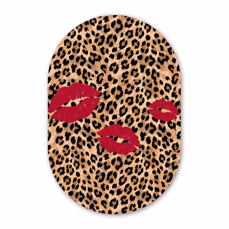 Muurovaal - Kusafdruk - Dierenprint - Rood — 3