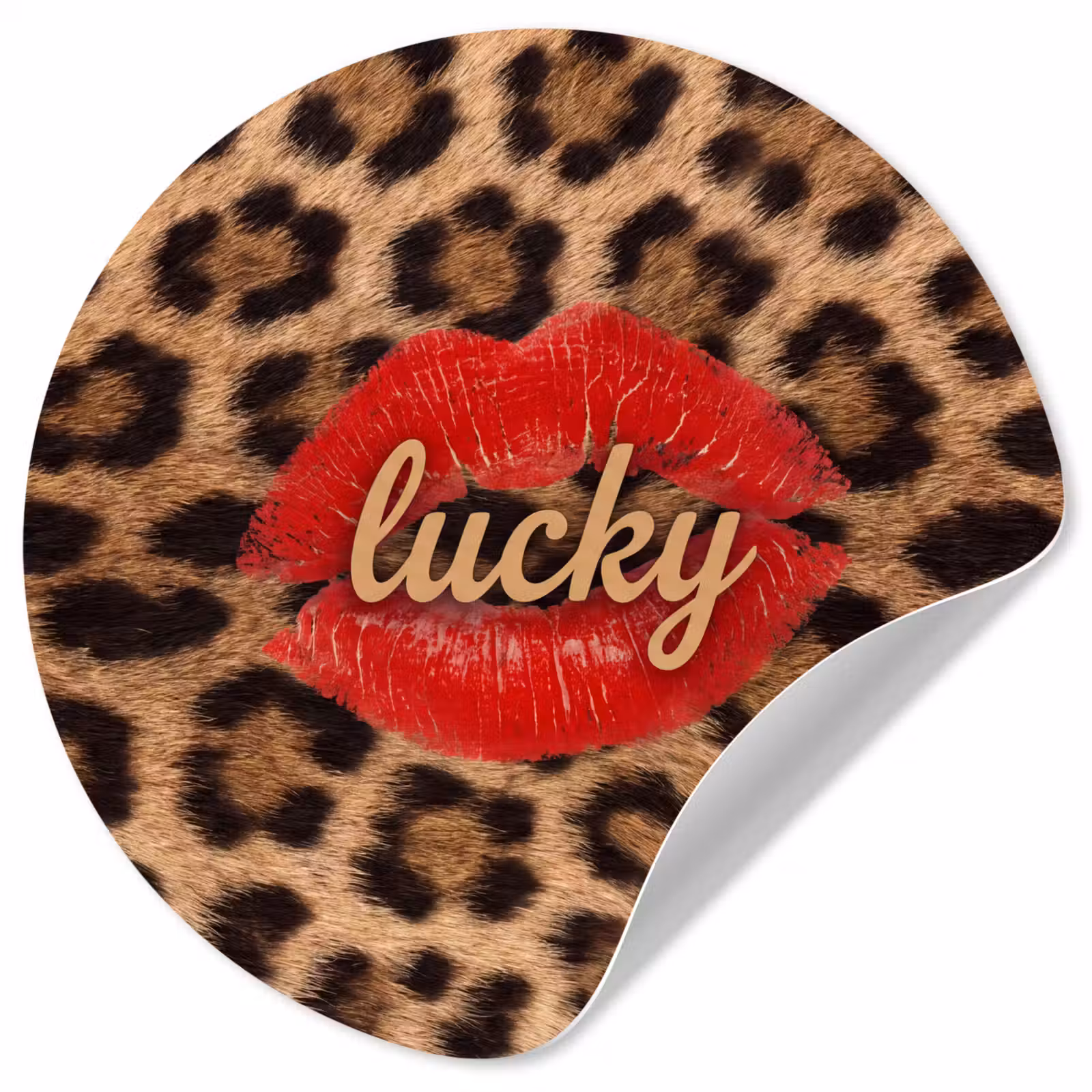 Behangcirkel - Dierenprint - Lippen - Rood — 1