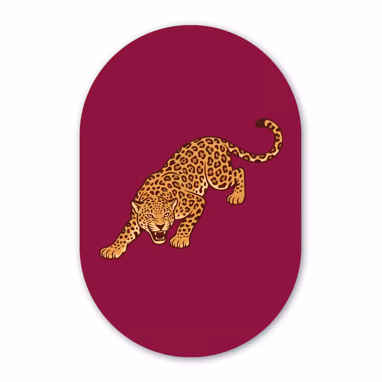 Muurovaal glas - Kat - Aanvallend - Dieren — 1