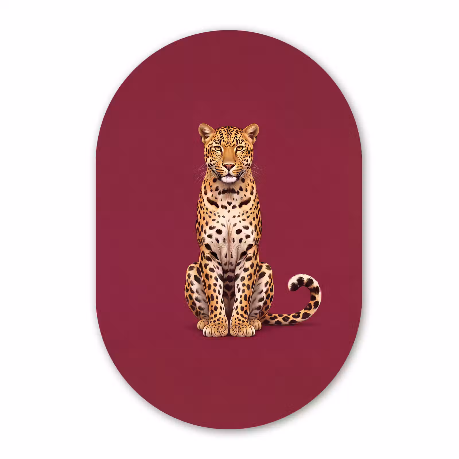 Muurovaal glas - Kat - Dieren - Rood — 1