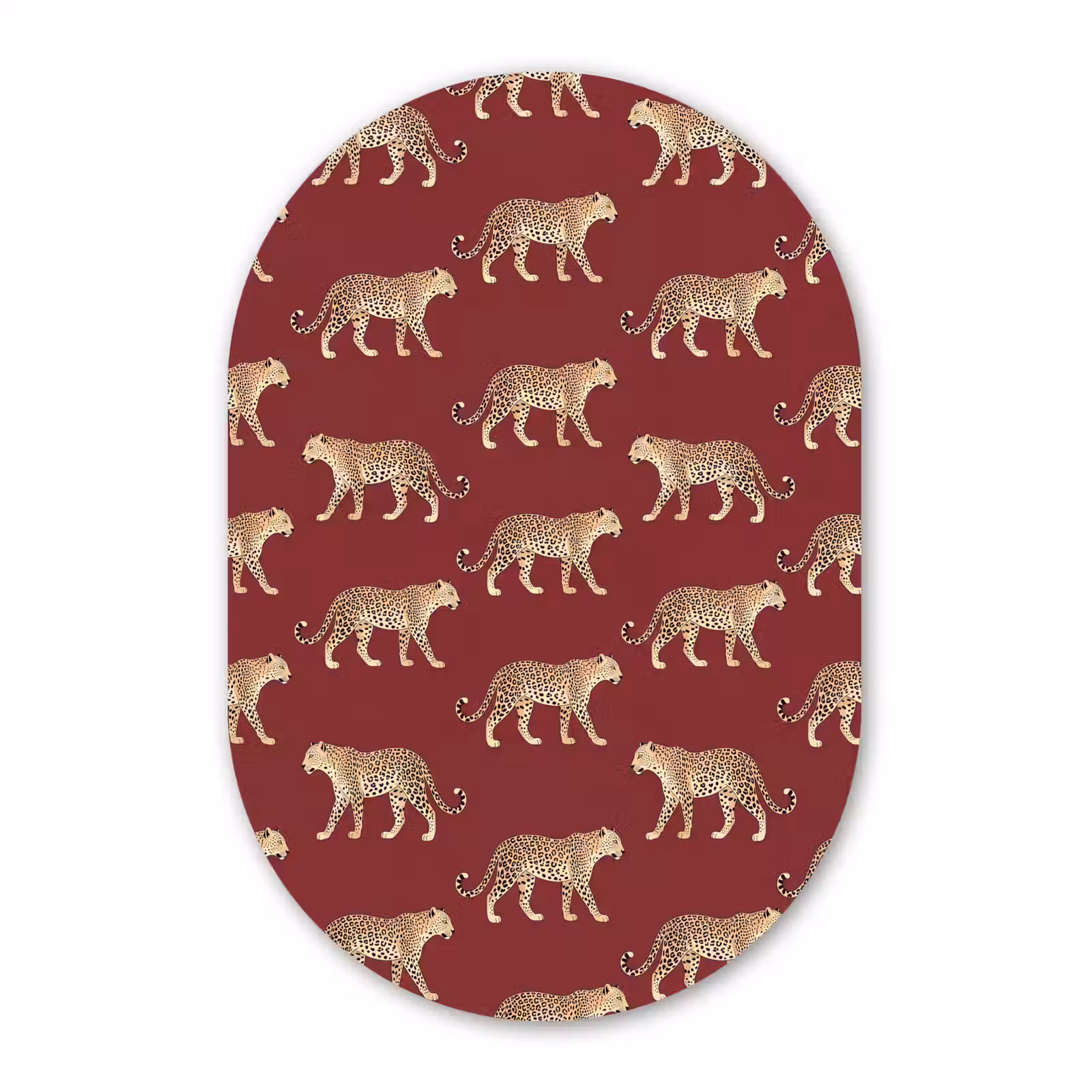 Muurovaal glas - Katten - Patroon - Rood — 1