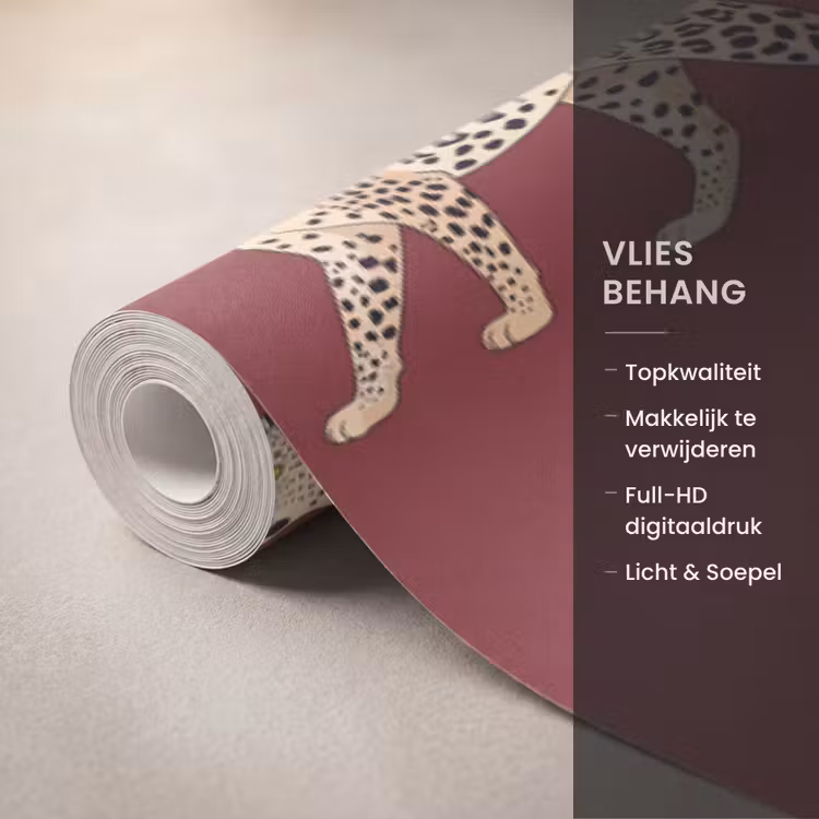 Behang - Katten - Patroon - Rood — 3