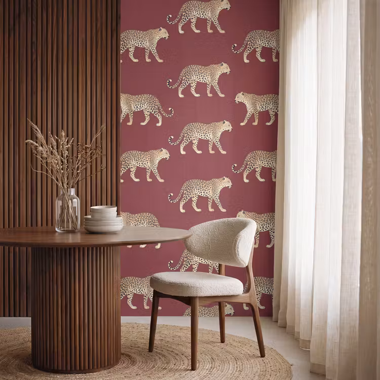 Behang - Katten - Patroon - Rood — 4