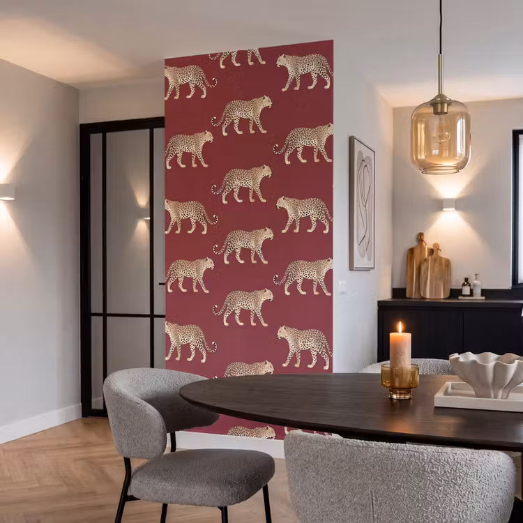 Behang - Katten - Patroon - Rood — 5