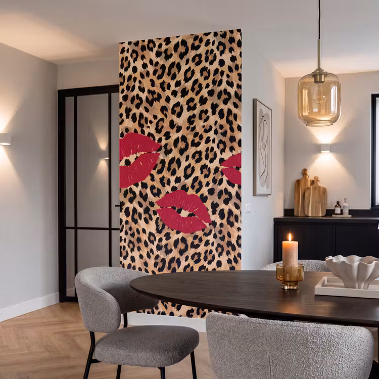 Behang - Kusafdruk - Dierenprint - Rood — 5
