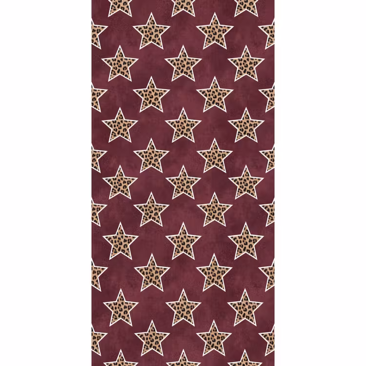 Behang - Sterren - Luipaardprint - Rood — 2