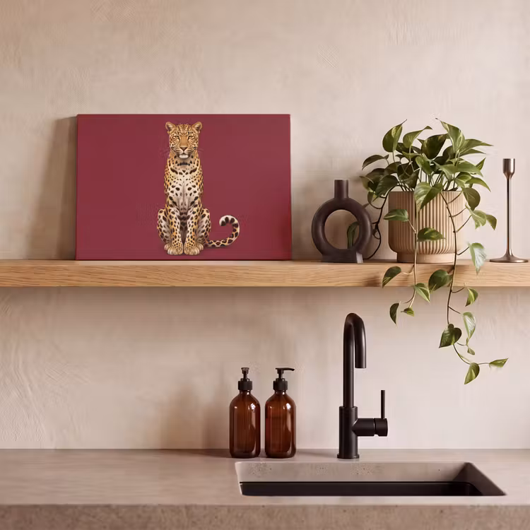 Canvas schilderij - Kat - Dieren - Rood — 2