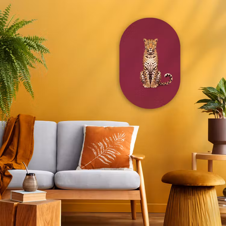 Muurovaal - Kat - Dieren - Rood — 1