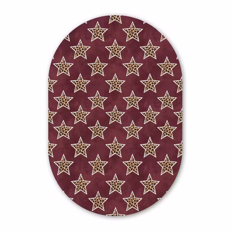 Muurovaal - Sterren - Luipaardprint - Rood — 3