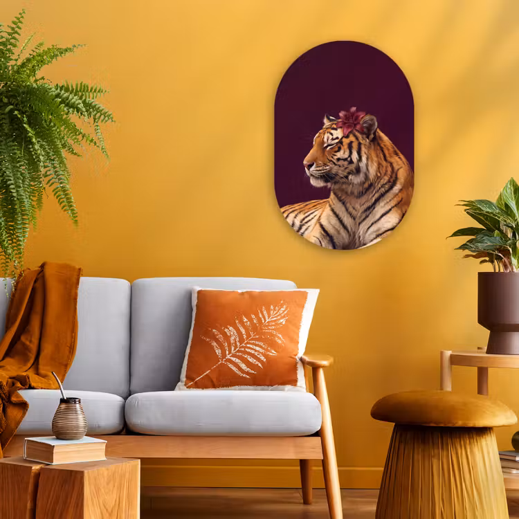 Muurovaal - Tijger - Bloem - Dieren — 2