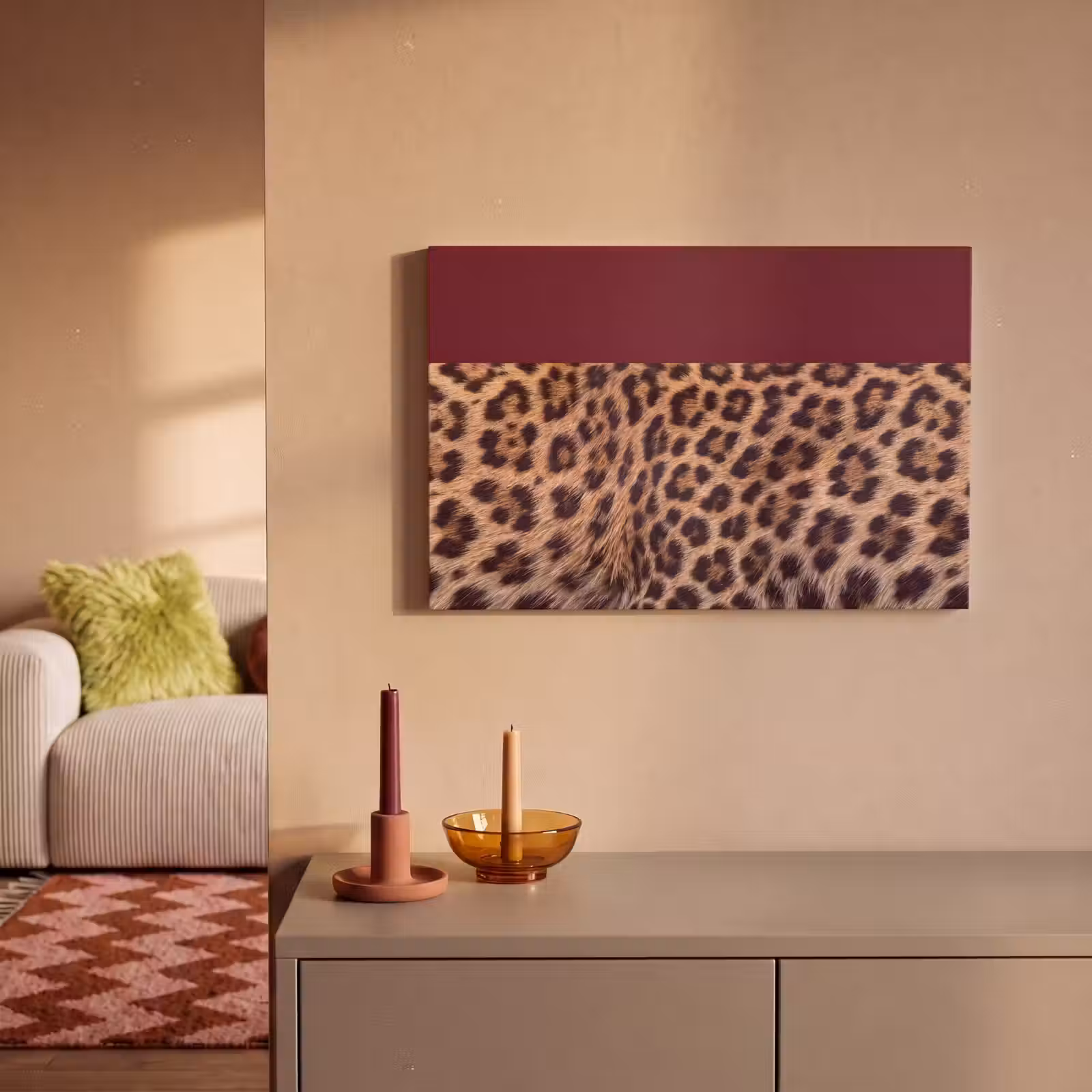Canvas schilderij - Vacht - Patroon - Bordeaux — 1