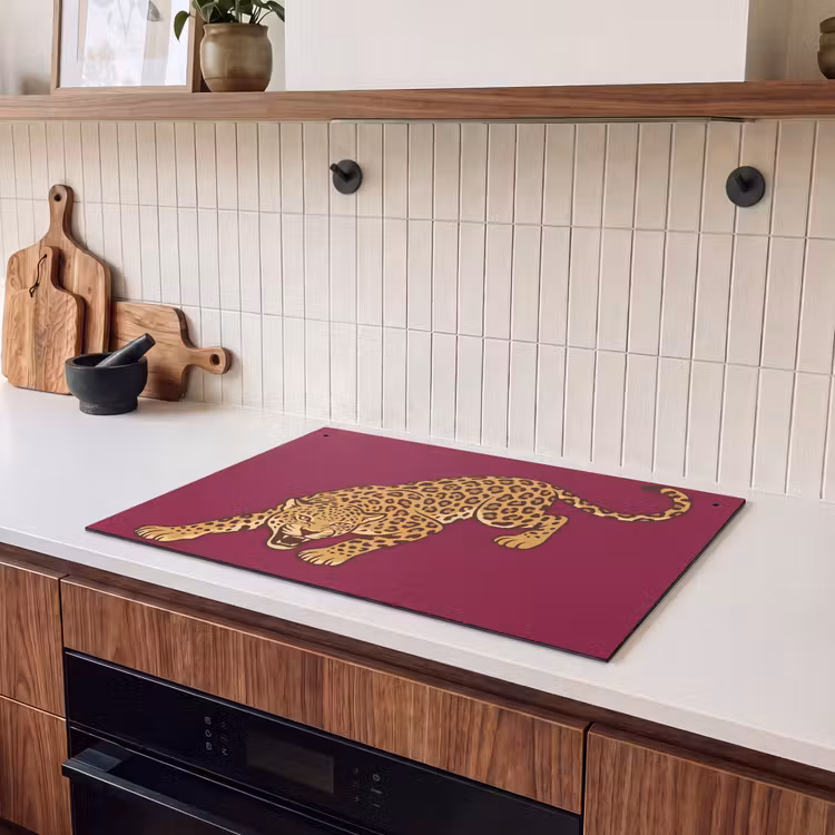 Inductiebeschermer & spatscherm (2in1) - Kat - Aanvallend - Dieren — 3