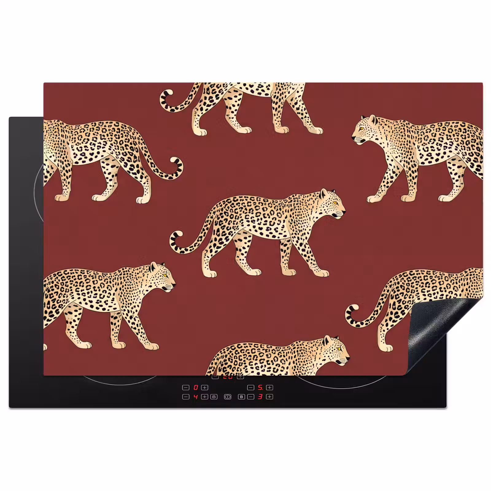 Inductiebeschermer - Katten - Patroon - Rood — 1