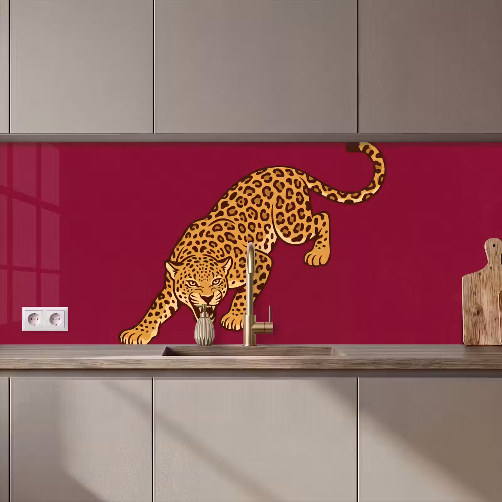 Keuken achterwand - Kat - Aanvallend - Dieren — 1