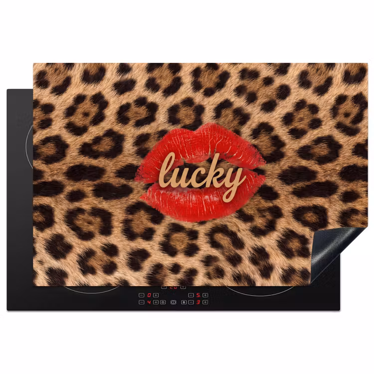 Inductiebeschermer - Dierenprint - Lippen - Rood — 1