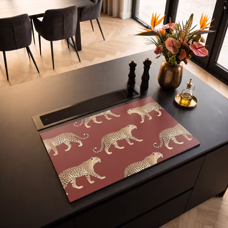 Inductiebeschermer - Katten - Patroon - Rood — 2