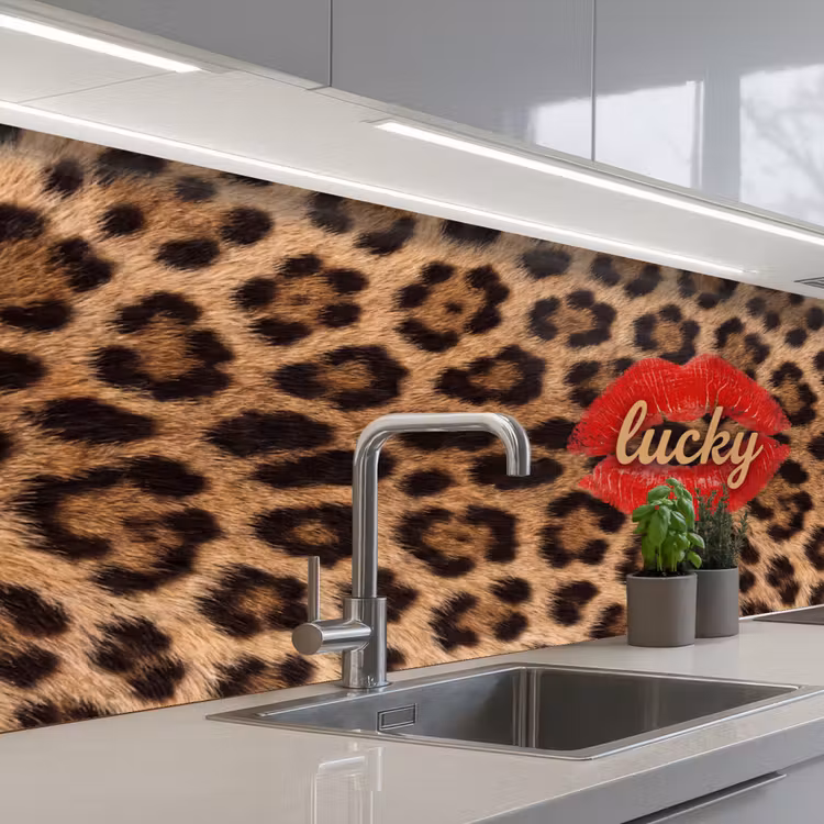 Keuken achterwand - Dierenprint - Lippen - Rood — 2