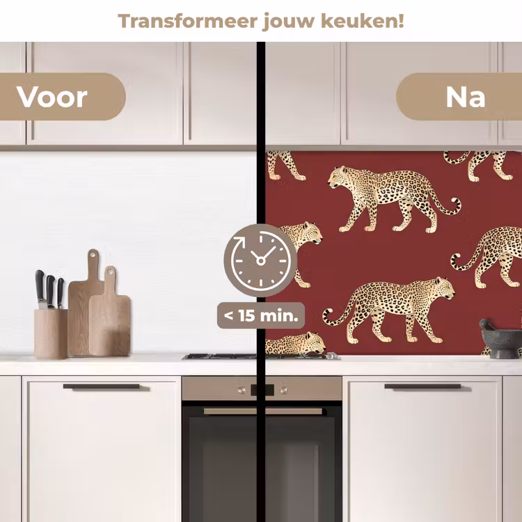 Keuken achterwand - Katten - Patroon - Rood — 3