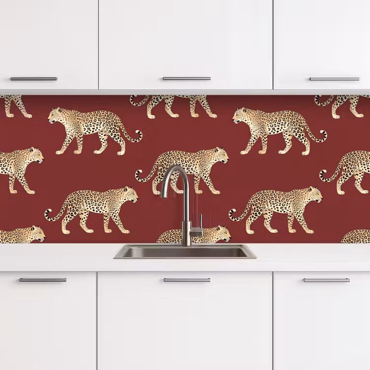 Keuken achterwand - Katten - Patroon - Rood — 4