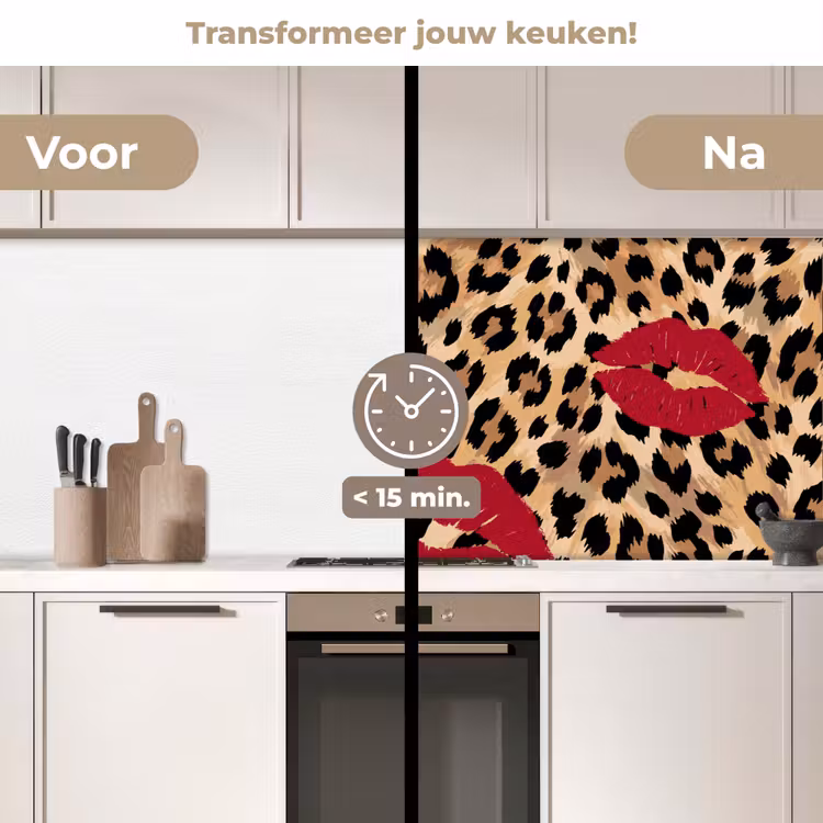 Keuken achterwand - Kusafdruk - Dierenprint - Rood — 3