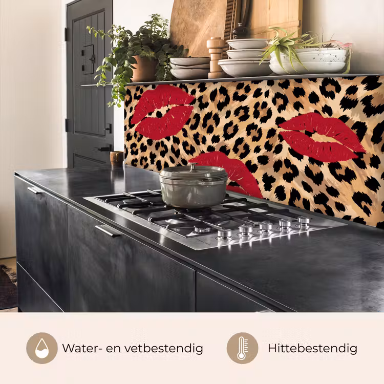 Keuken achterwand - Kusafdruk - Dierenprint - Rood — 5