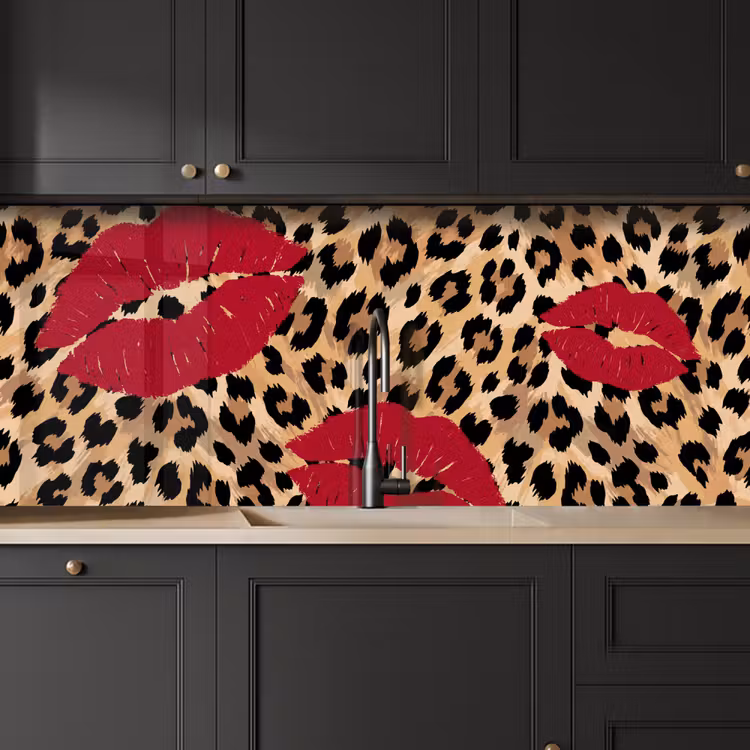 Keuken achterwand - Kusafdruk - Dierenprint - Rood — 6