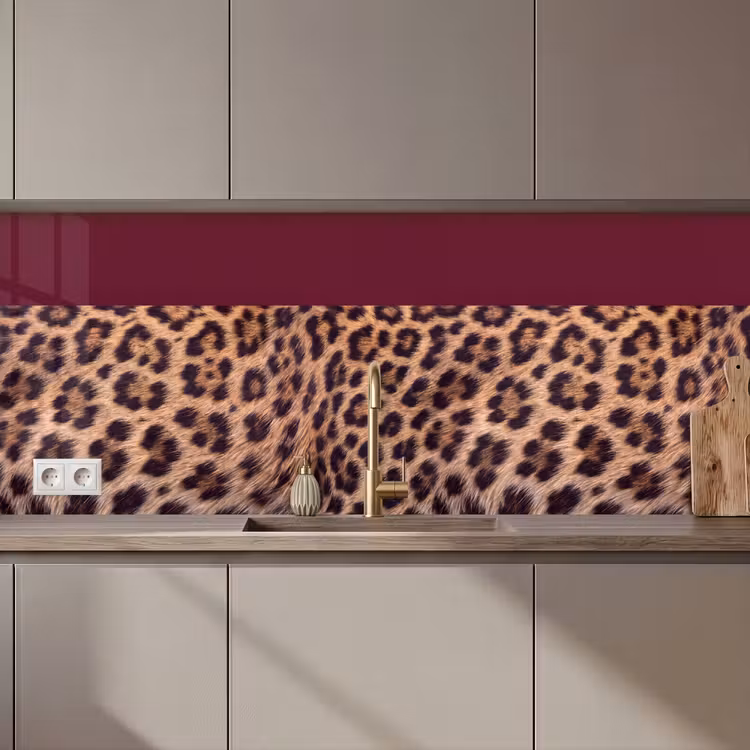 Keuken achterwand - Vacht - Patroon - Bordeaux — 1