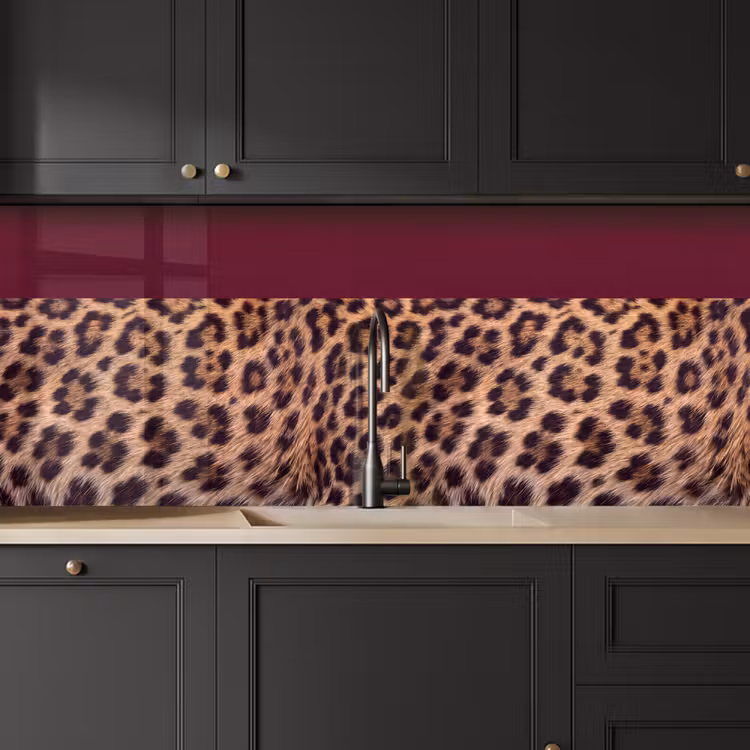 Keuken achterwand - Vacht - Patroon - Bordeaux — 6