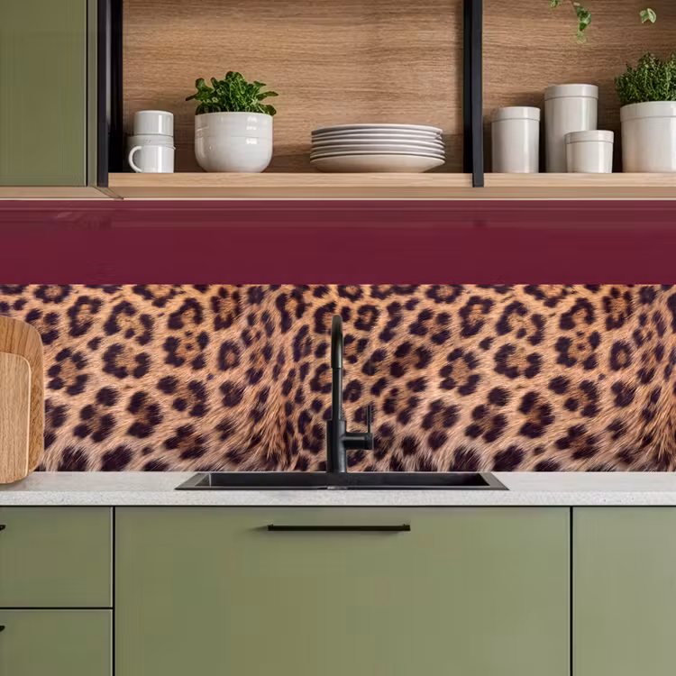 Keuken achterwand - Vacht - Patroon - Bordeaux — 8