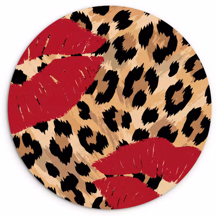 Muurcirkel - Kusafdruk - Dierenprint - Rood — 1