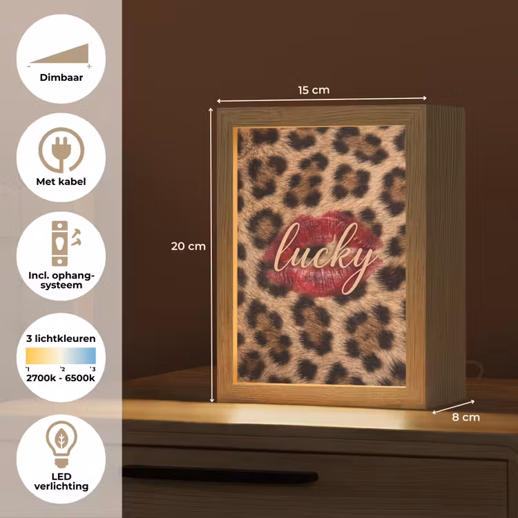 Gepersonaliseerd Lightbox - Dierenprint - Lippen - Rood — 7