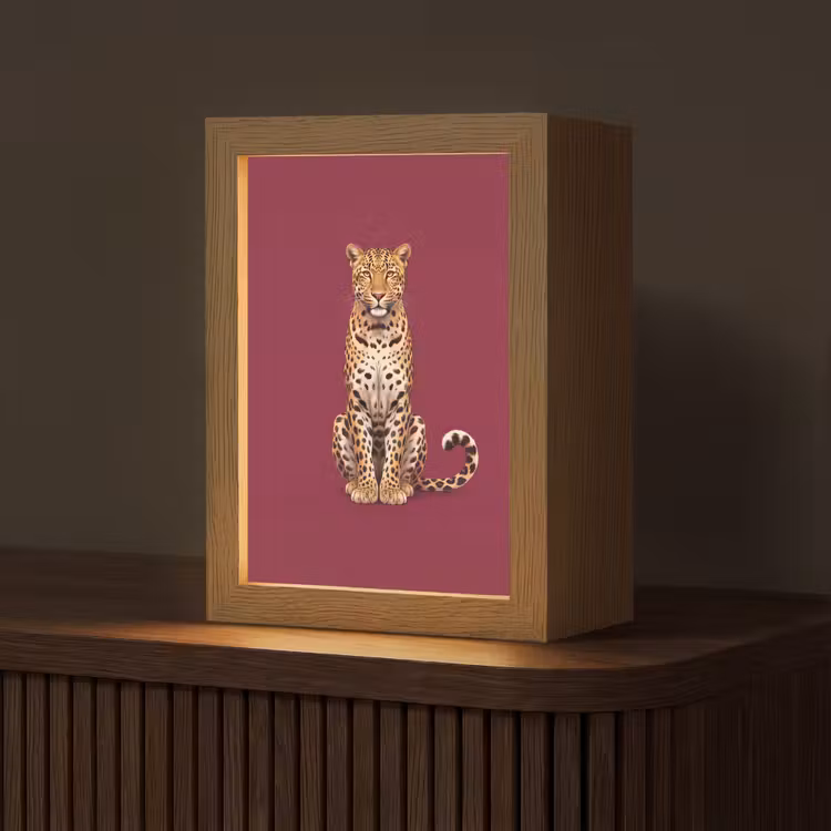 Gepersonaliseerd Lightbox - Kat - Dieren - Rood — 1