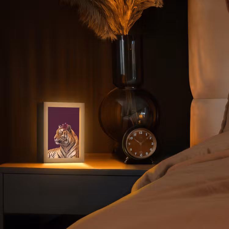 Gepersonaliseerd Lightbox - Tijger - Bloem - Dieren — 2