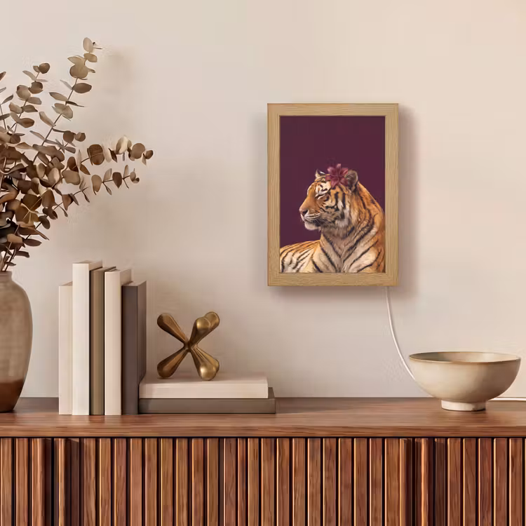 Gepersonaliseerd Lightbox - Tijger - Bloem - Dieren — 4