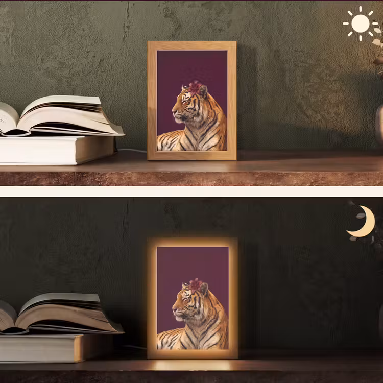 Gepersonaliseerd Lightbox - Tijger - Bloem - Dieren — 5
